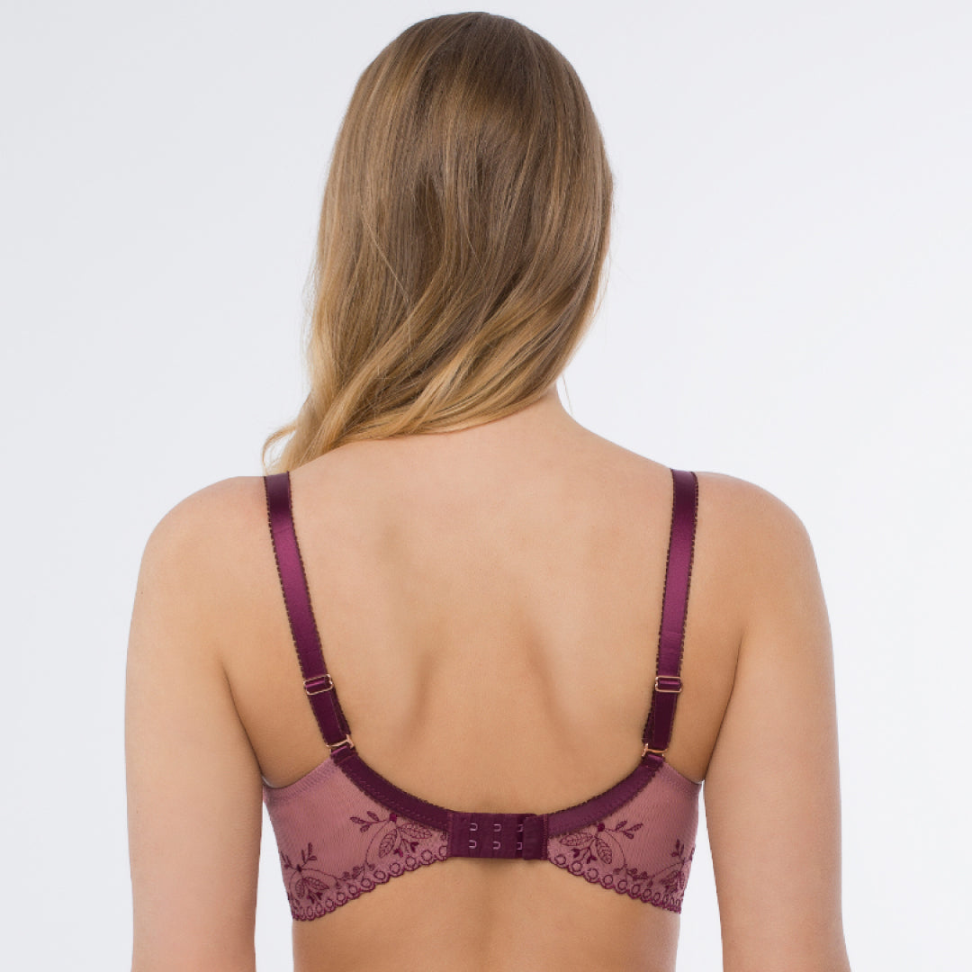 Samanta Viola Rose Sheer Mesh Embroidered Balconette Bra