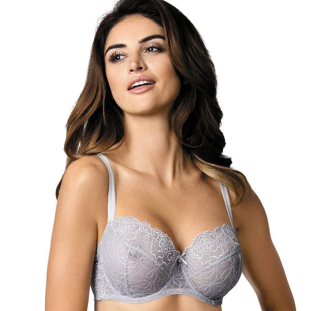 Gorteks Pamela Silver Sheer Mesh Balconette Bra-0