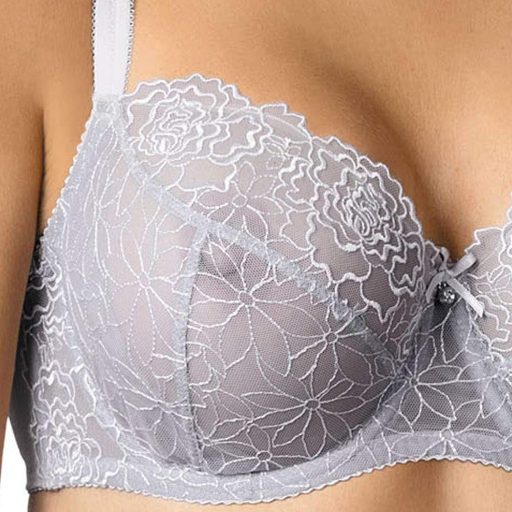 Gorteks Pamela Silver Sheer Mesh Balconette Bra-2