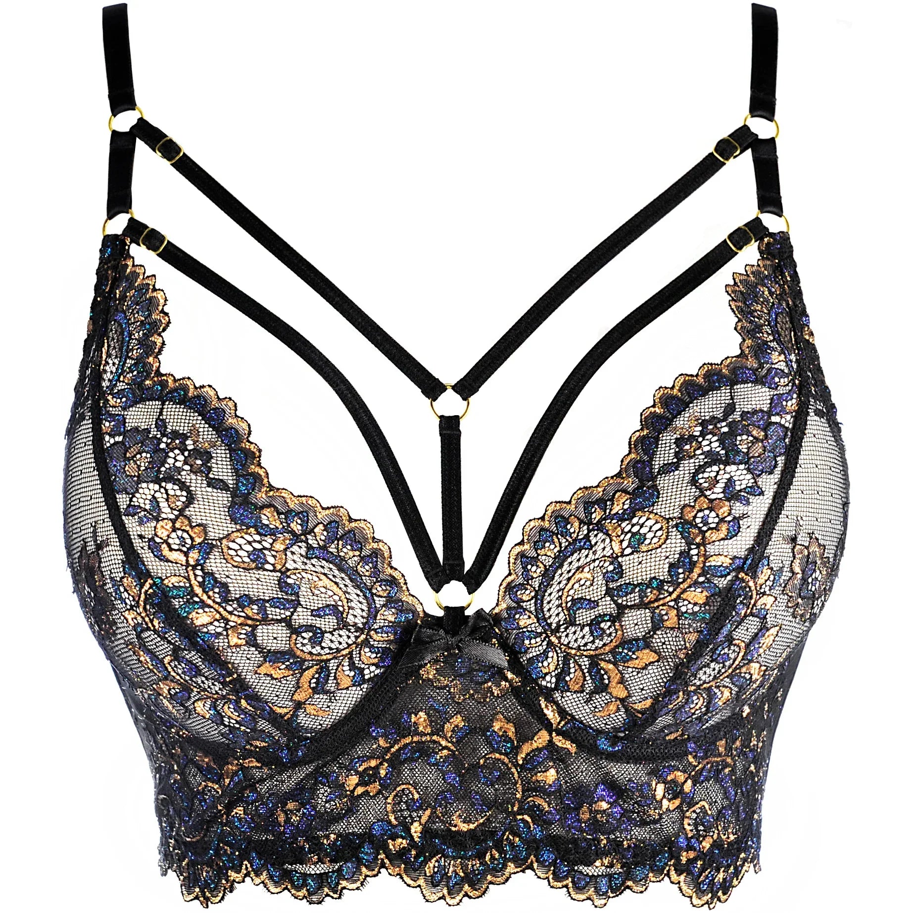 Axami Sensations Sheer Lace Longline Plunge Bra-2