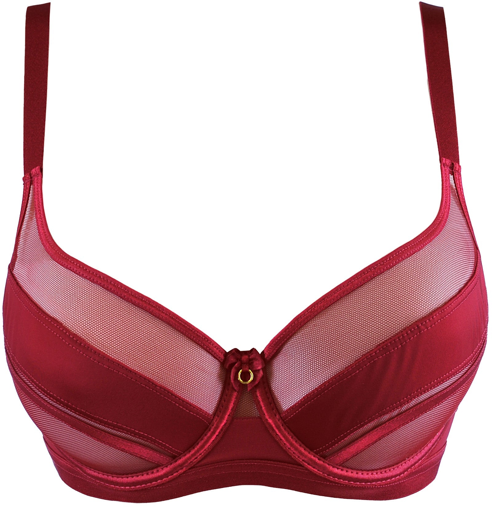 Axami Linea Burgundy Soft Sheer Mesh Balconette Bra
