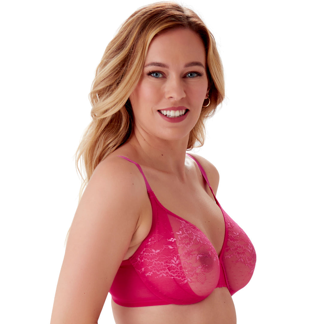 Gossard Glossies Lace Hot Pink Sheer Molded Bra