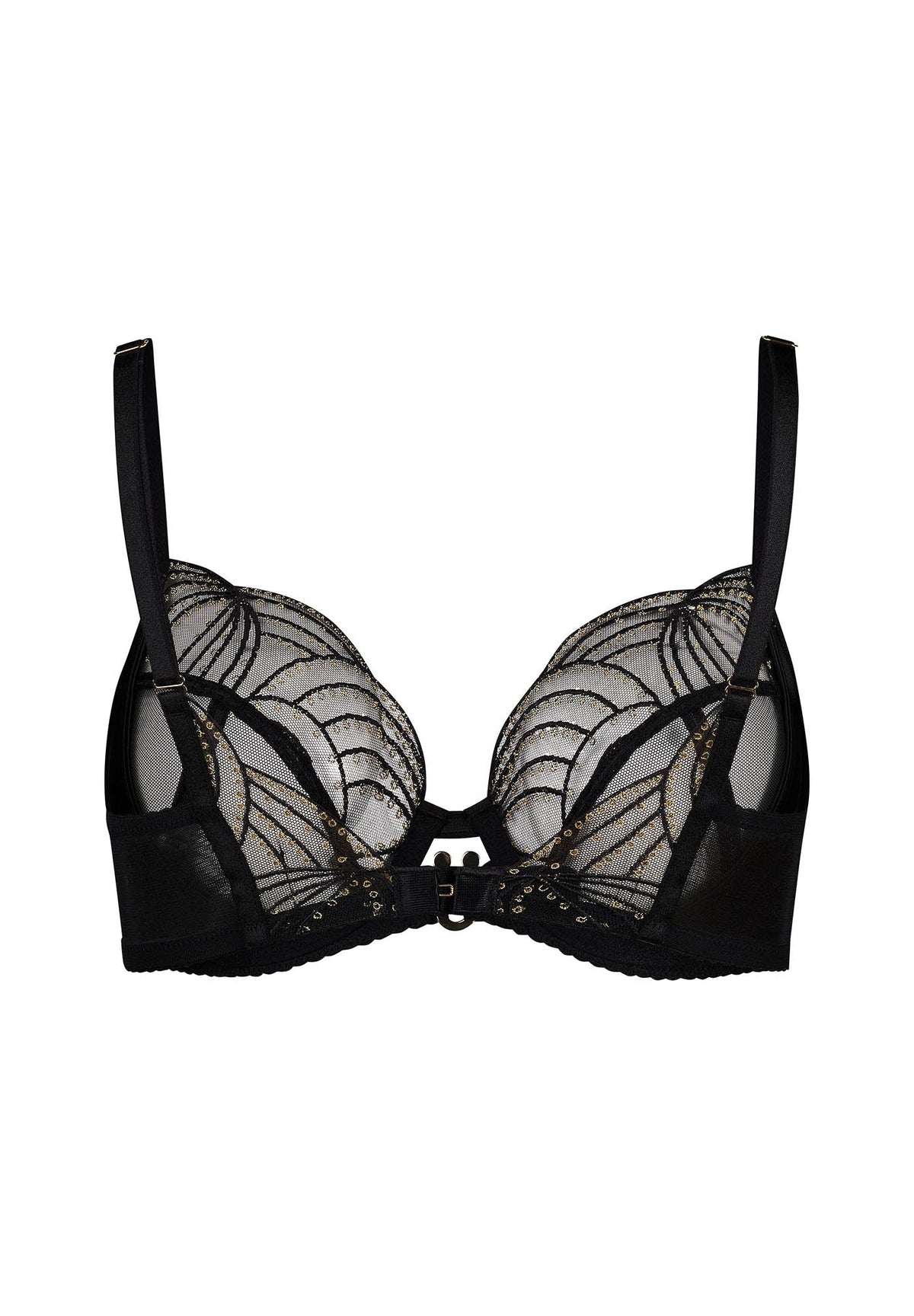 Gossard Viva Black Sheer Plunge Bra