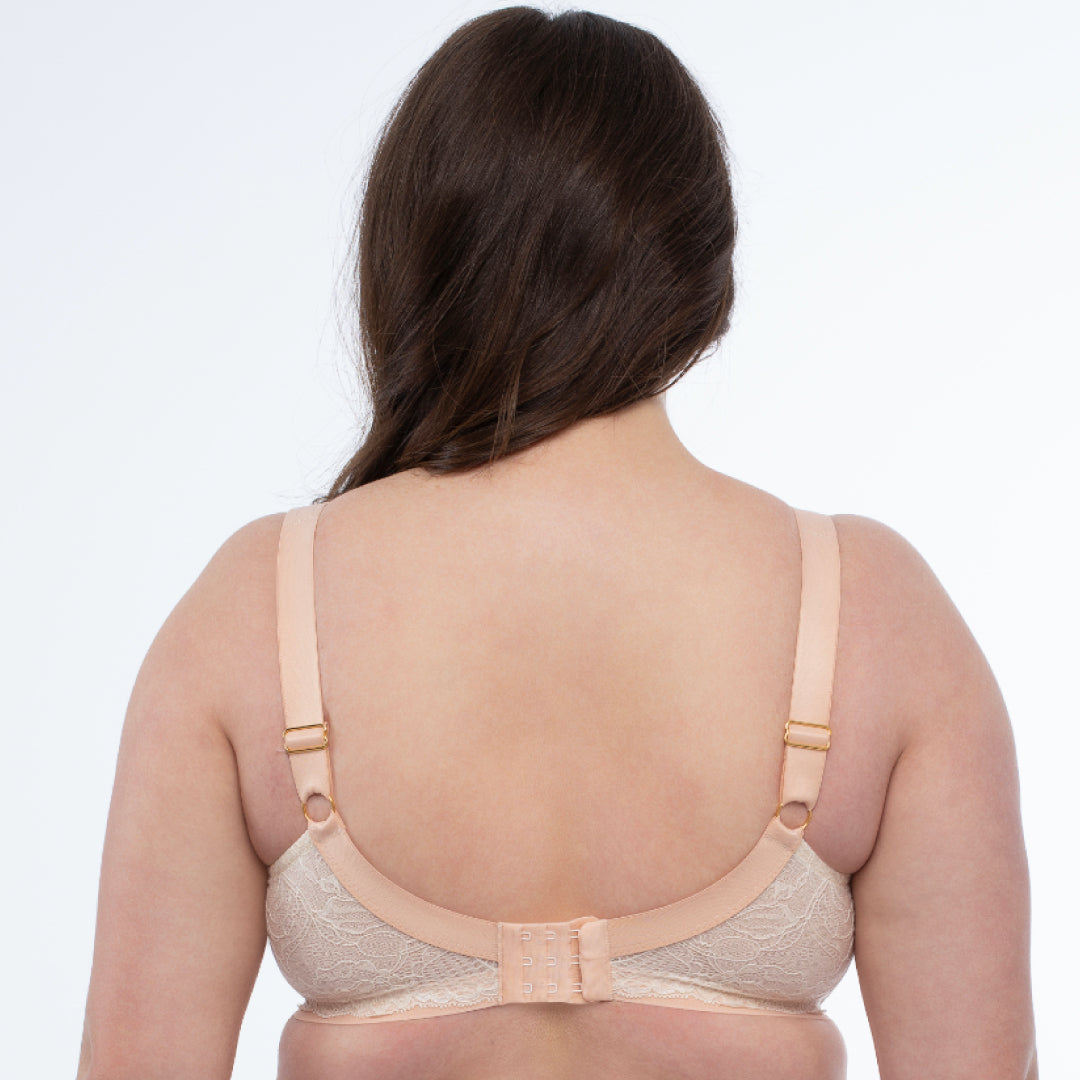 Samanta Anabelle Biscuit Sheer Mesh Full Figure Bra-4