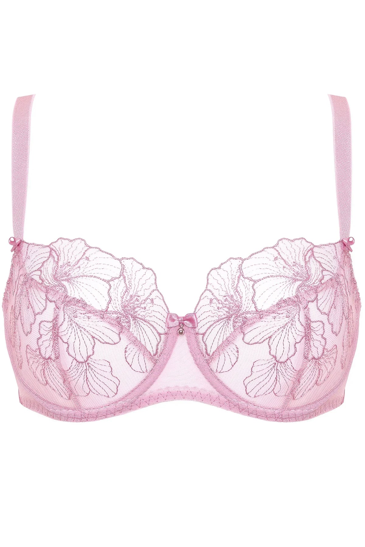 Gorteks Bloom Sheer Mesh Floral Embroidered Bra