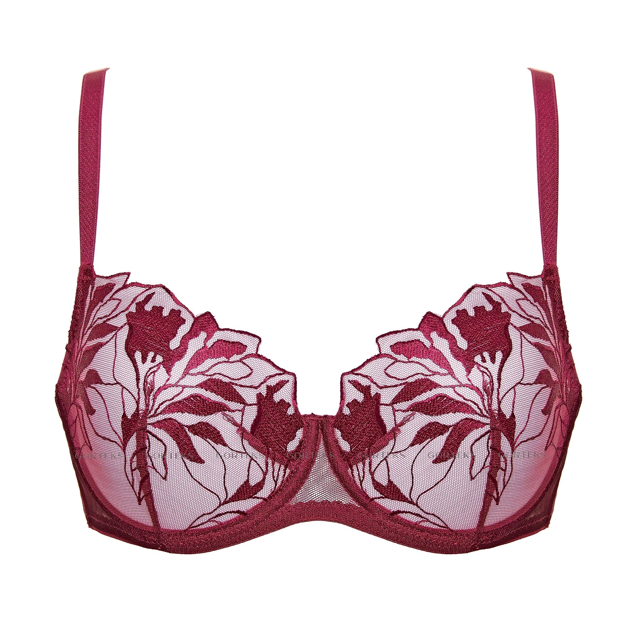 Gorteks Coco Burgundy Transparent Demi Underwire Bra