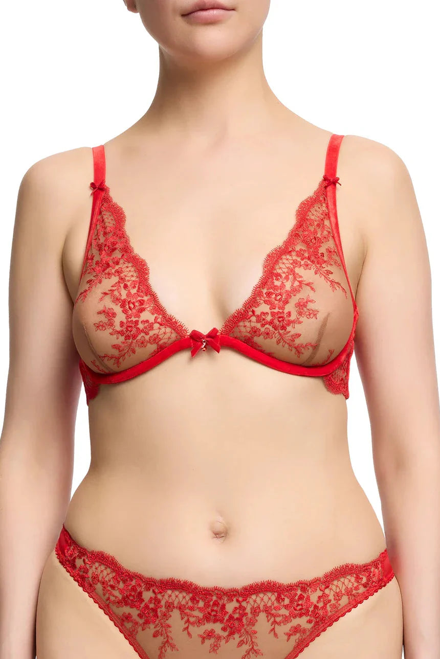 Dita Von Teese Lavinia Flame Plunge Bra Red