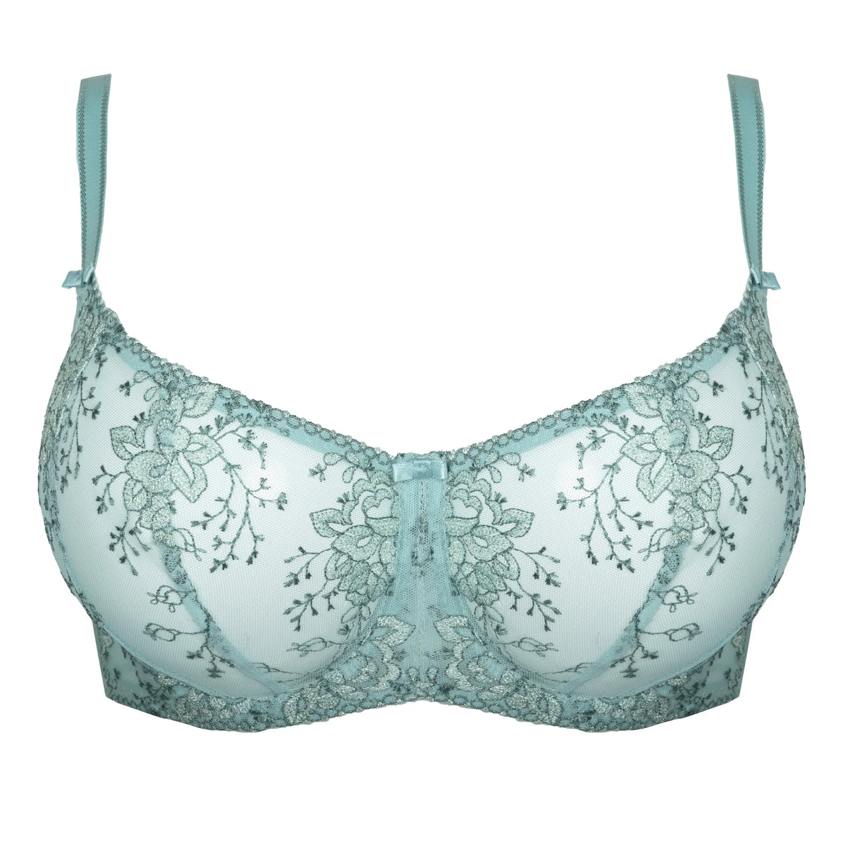 Sheer Embroidery Balconette Bra Laurel-4