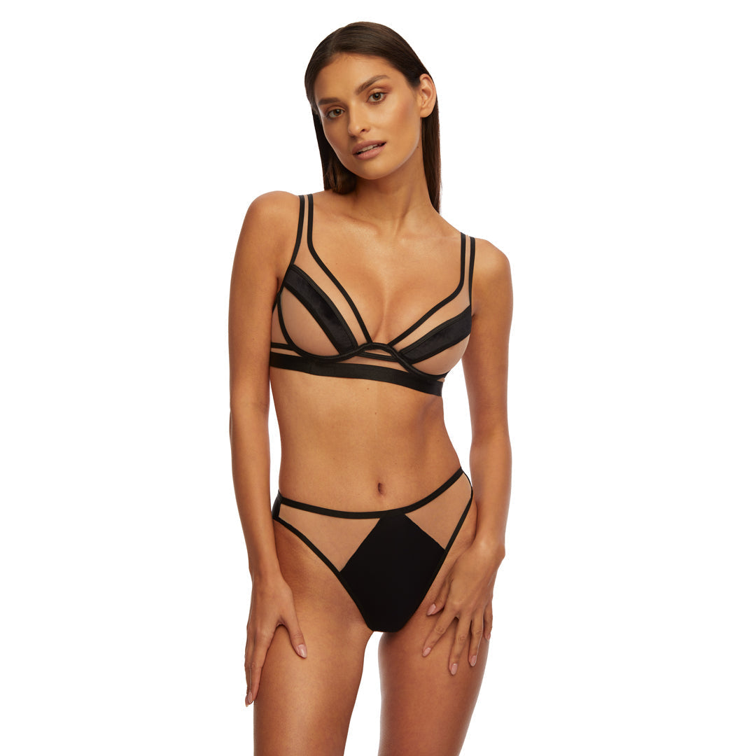 Kinga Lou Black Soft Demi Cup Bra