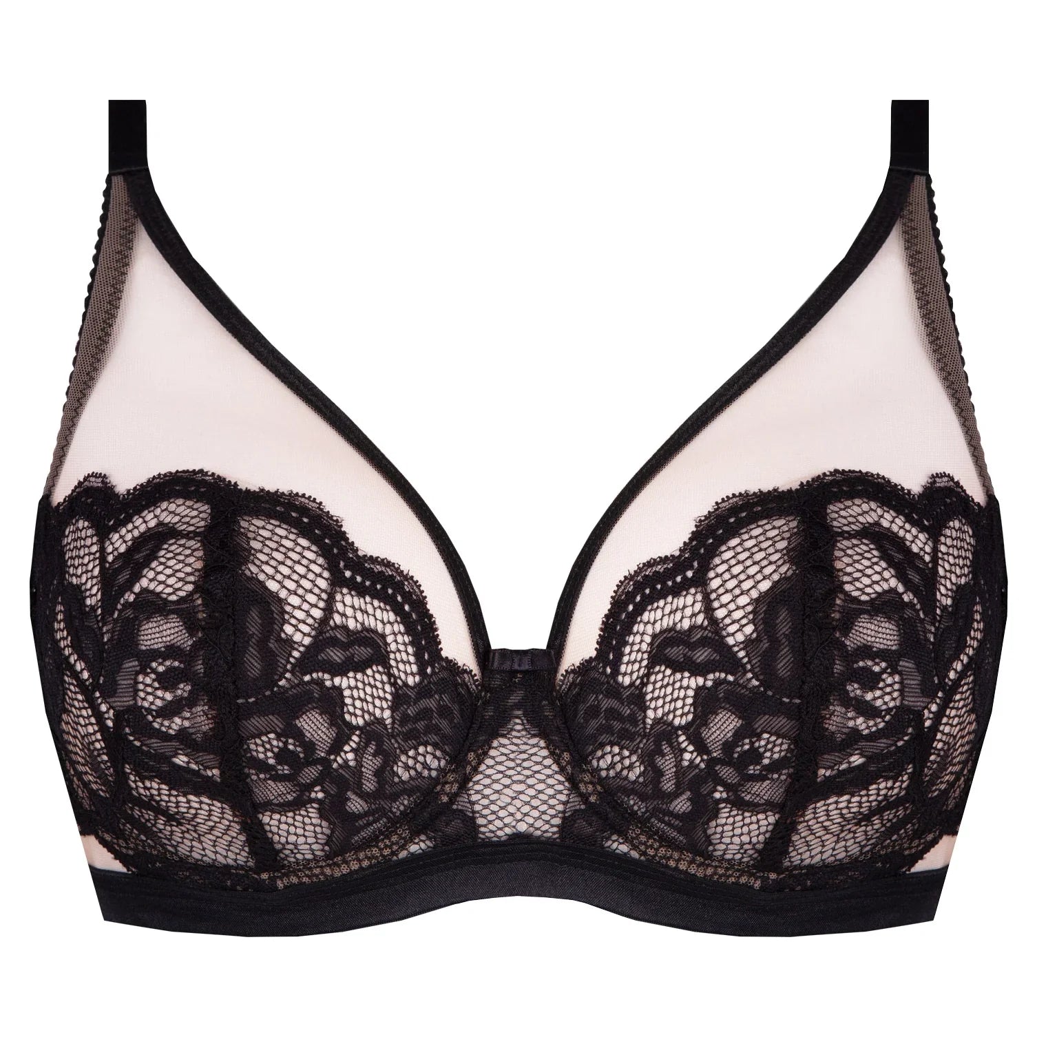 Unikat Carmella Sheer Mesh Lace Plunge Bra