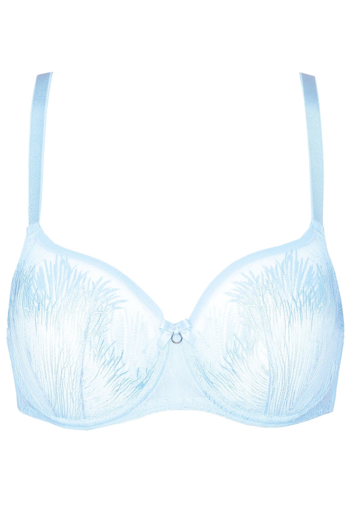 Gorteks Mable Baby Blue See Through Embroidery Balconette Bra-2