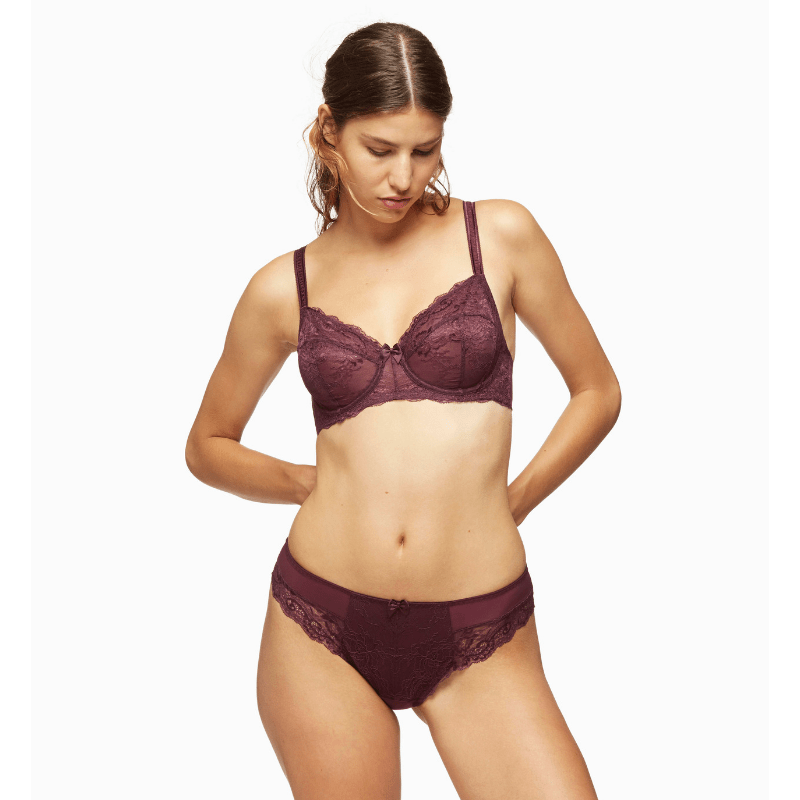 Blush Harlow Elderberry Purple Full Figure Lace Unlined Bra-4