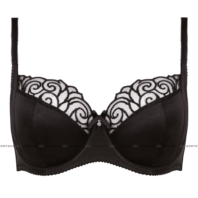 Gorteks Onyx Sheer Embroidery Plus Size Bra-2
