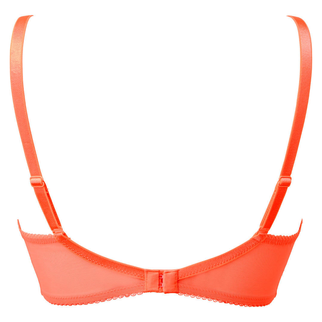 Gossard Superboost Lace Neon Coral Plunge Bra-4