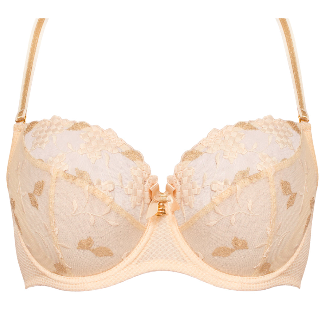 Samanta Valeria Biscuit Sheer Mesh Full Figure Bra-4